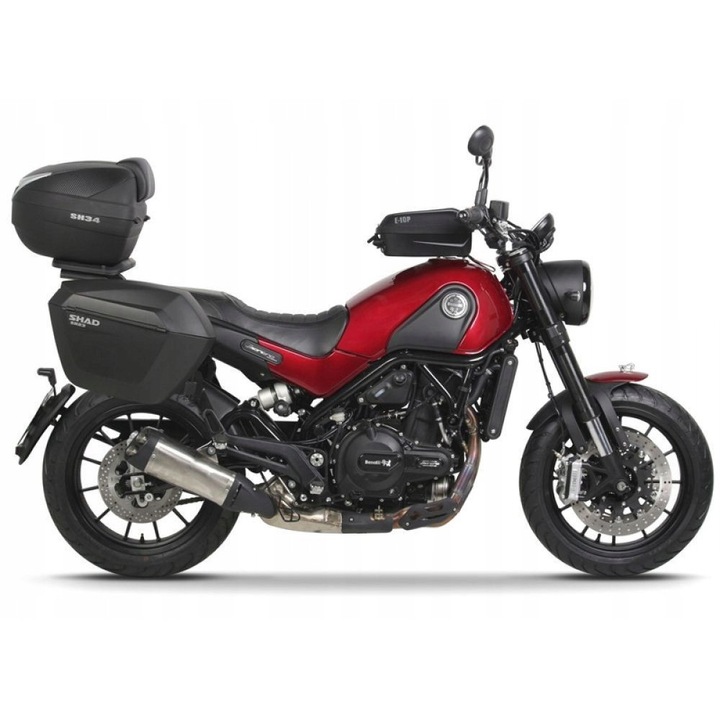 3P SHAD csomagtartó Benelli Leoncino 500 ABS-hez, komplett szett, aerodinamikailag optimalizált, stabilitás, fekete