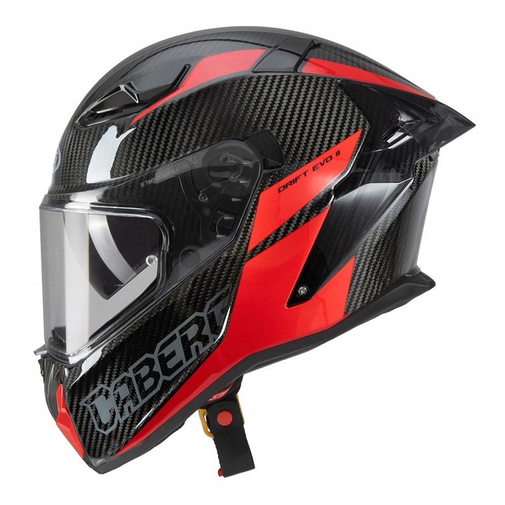 Casca integrala Caberg Drift Evo II Carbon Nova Red, marimea M, design sportiv, viziera rezistenta la zgarieturi