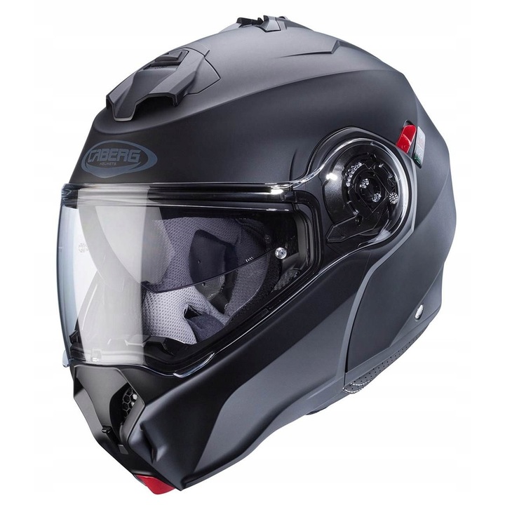 Casca moto Caberg DUKE Evo, neagra mat, marimea S, cu sistem de deschidere rapida si viziera dubla