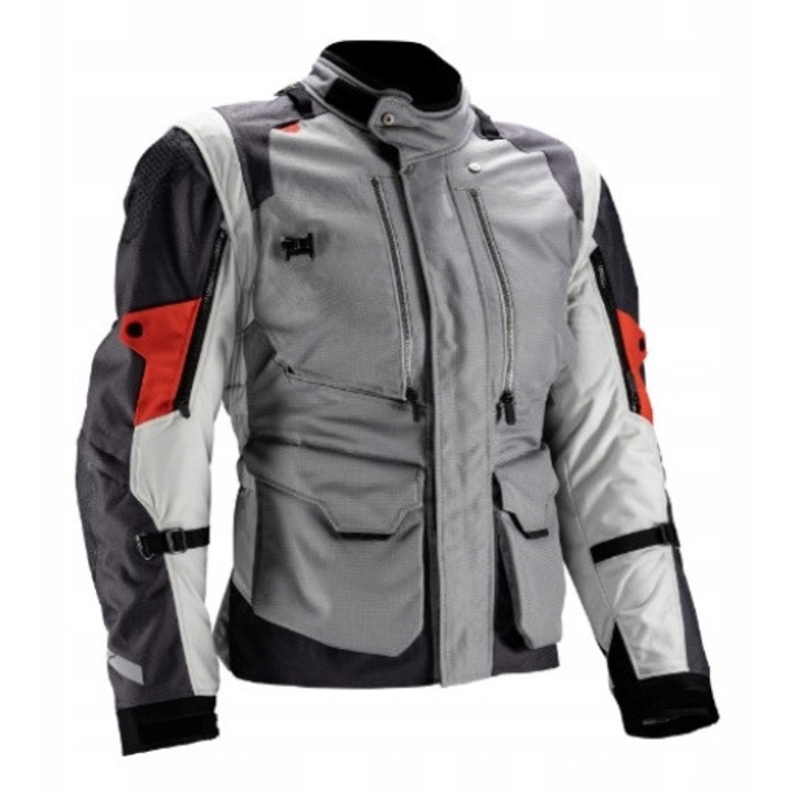 Leatt ADV Multitour 5.5 motoros kabát, szürke/fekete/piros/fehér, M-es méret, 5 viselési mód