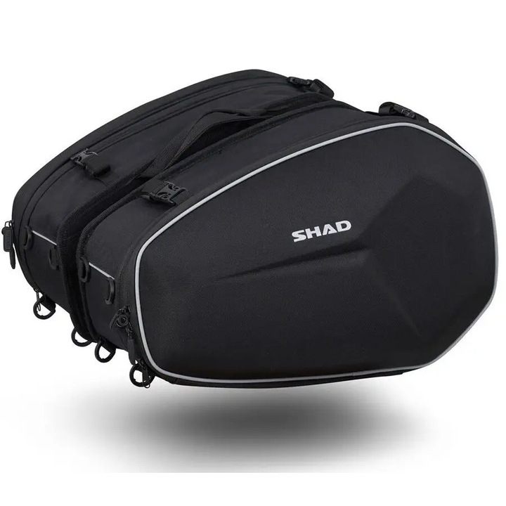 Комплект странични чанти SHAD 46-58L, 600D полиестер, водоустойчиви, със система за закопчаване, 2 части