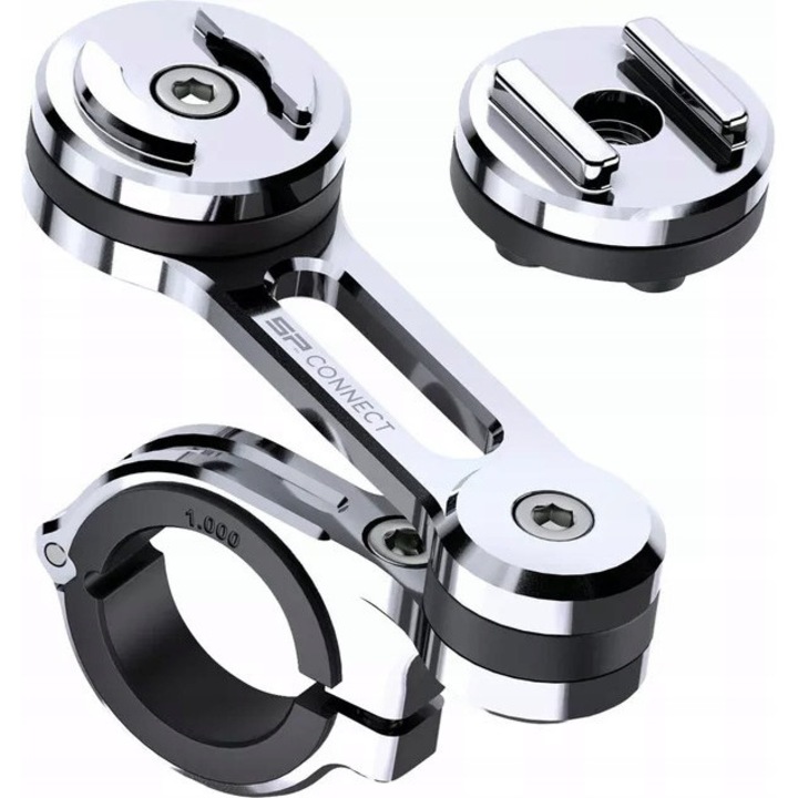 Suport pentru maner, SP Connect, chromat, sistem de prindere 360°, din aluminiu si inox