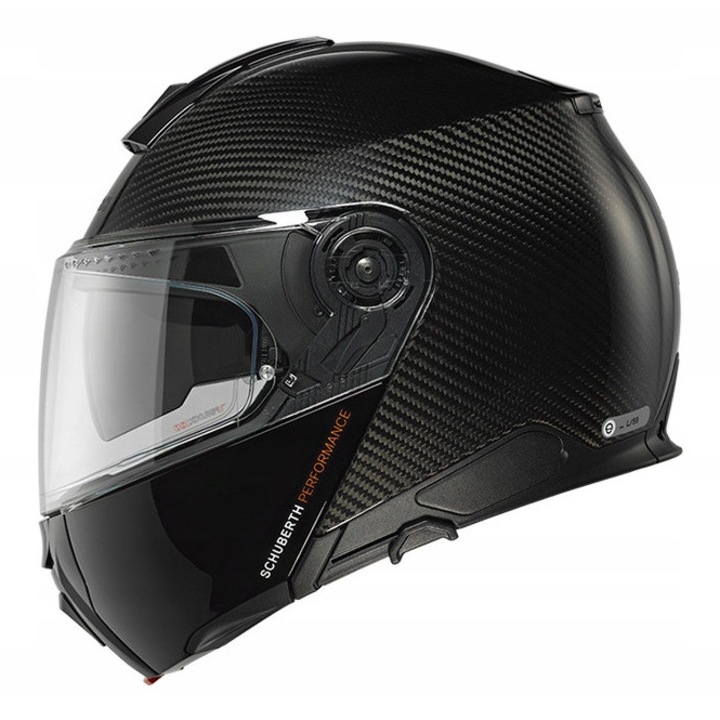 Schuberth C5 Carbon sisak, fényes fekete, optimalizált szellőzés, páramentes plexi, 56-57 cm