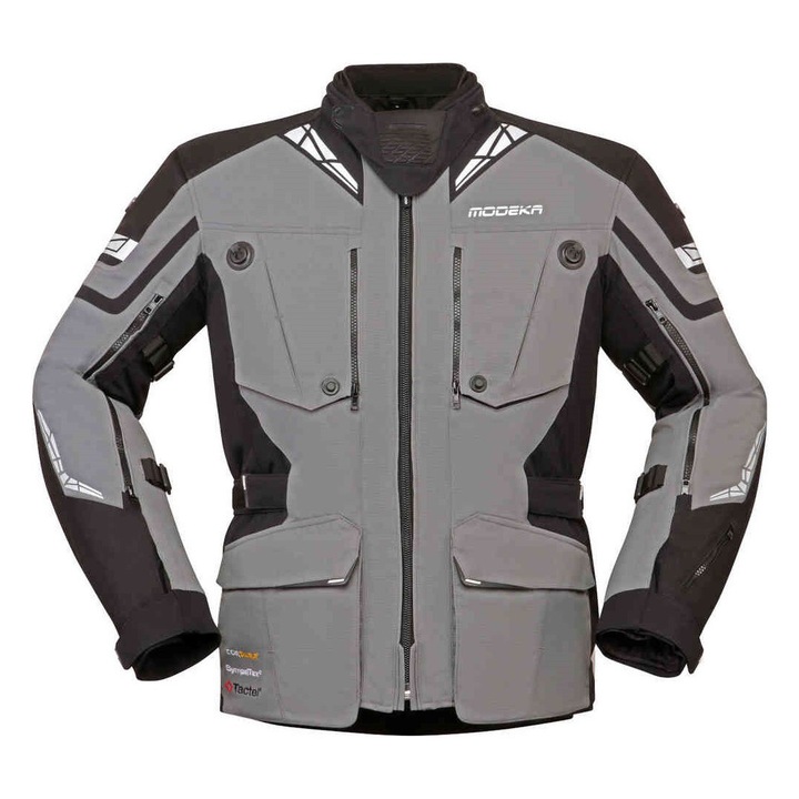 Jacheta moto Modeka Panamericana II, XXL, gri, cu protectii certificate si membrana impermeabila