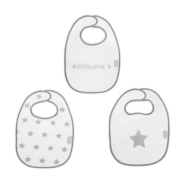 Set 3 bavetele Jollein Little Star gri