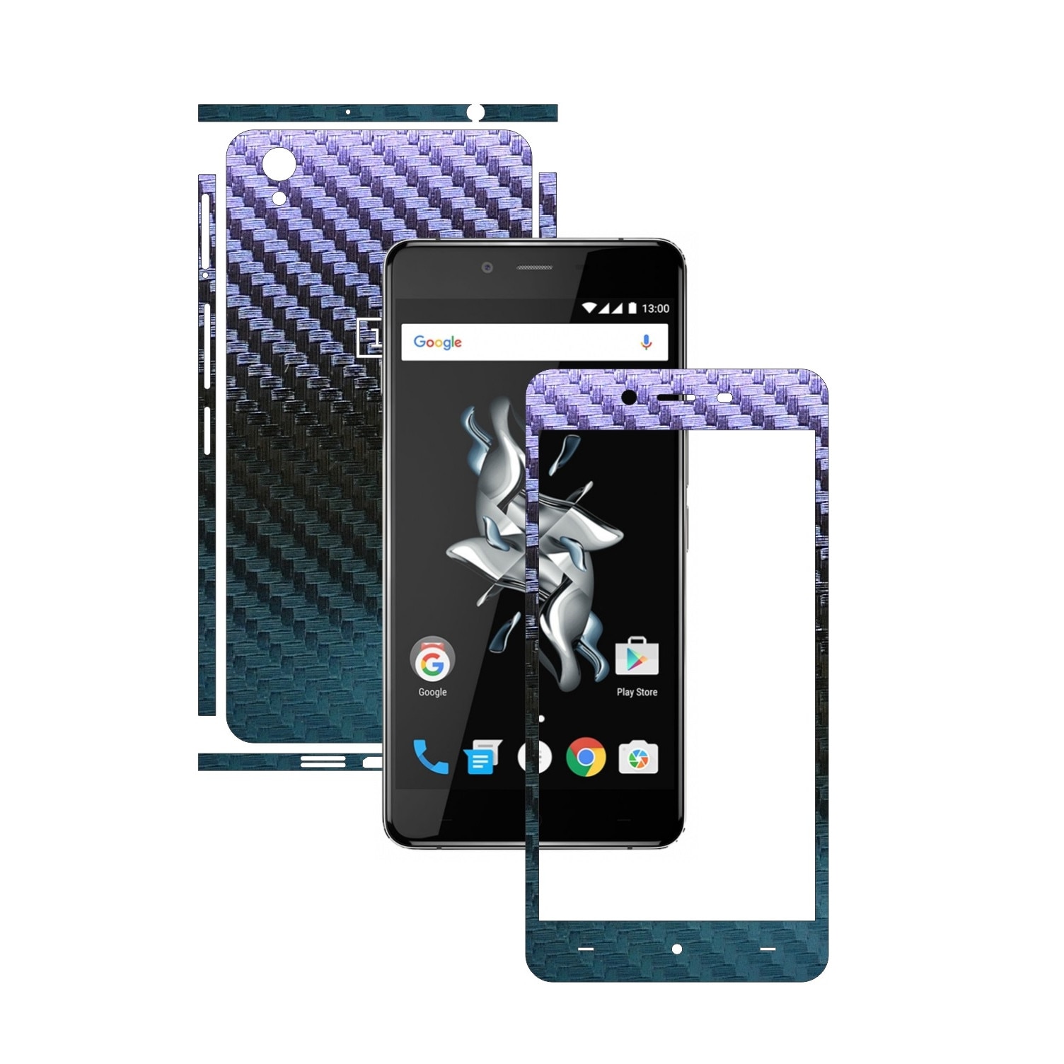 Folie de protectie Carbon Skinz, Husa de tip Skin Adeziv pentru Carcasa, Carbon Cameleon dedicata OnePlus X