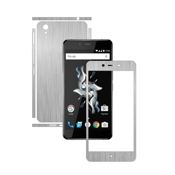 Folie de protectie Carbon Skinz, Husa de tip Skin Adeziv pentru Carcasa, Brushed Argintiu dedicata OnePlus X Folie de protectie Carbon Skinz, Husa de tip Skin Adeziv pentru Carcasa, Brushed Argintiu dedicata OnePlus X