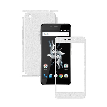 Folie de protectie Carbon Skinz, Husa de tip Skin Adeziv pentru Carcasa, Piele Alba dedicata OnePlus X Folie de protectie Carbon Skinz, Husa de tip Skin Adeziv pentru Carcasa, Piele Alba dedicata OnePlus X