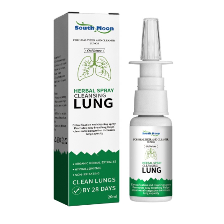 Spray herbal pentru curatarea plamanilor si nasului, tratament pentru nas infundat, set 3 bucati