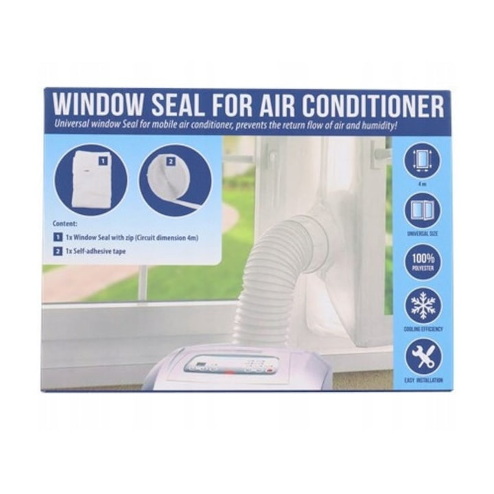 Kit etansare aer conditionat CARDSPLITTER, 4m, alb, nylon, instalare simpla, etansare eficienta