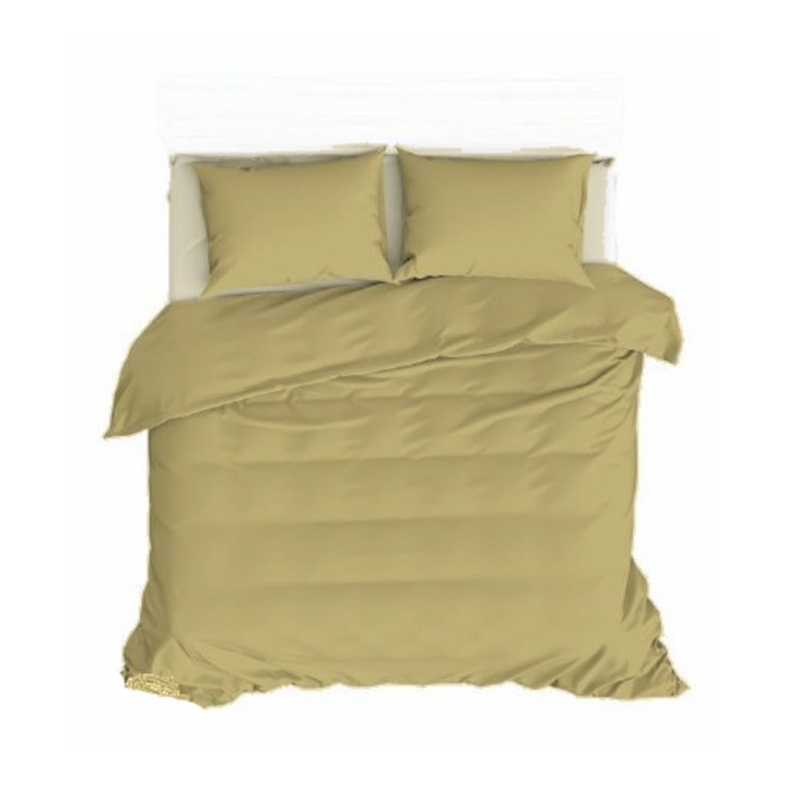 Ágyneműhuzat garnitúra 180x200cm, pamut, 2 személyes, homokszínű, 70x80cm