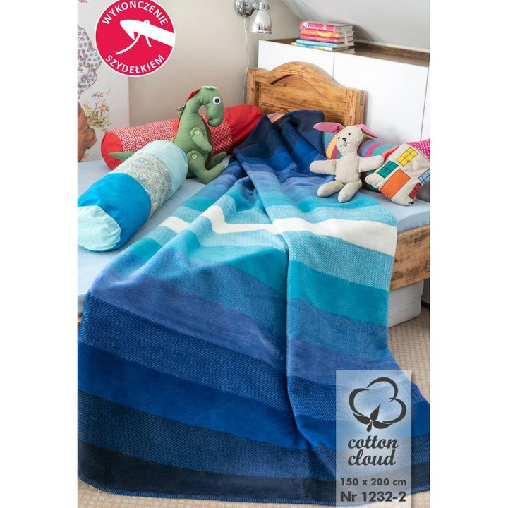 Cuvertura Unia, bumbac-acril, 150x200 cm, multicolor, cu franjuri