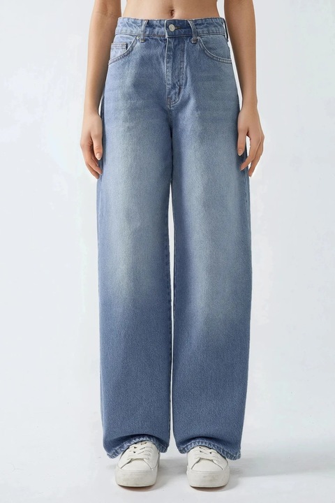 Дамски дънки, HiCCUP, деним, широка кройка, сини