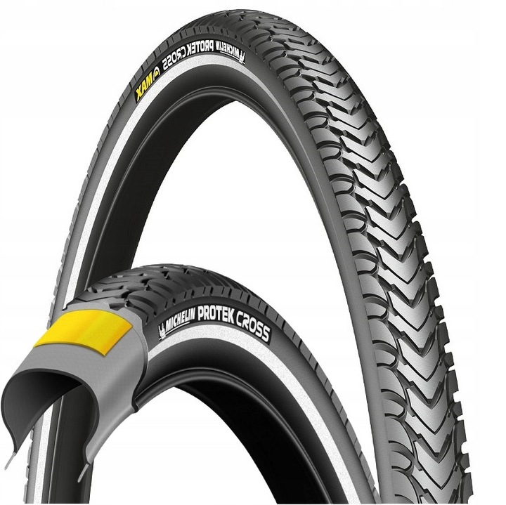 MICHELIN Protrek Cross kerékpár gumiabroncsok, 700x32c, fekete, fényvisszaverő szalaggal, defektgátló