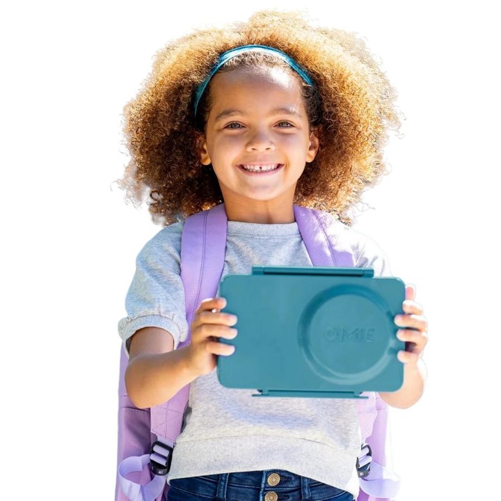 Cutie pranz, Omie, cu compartimente si termos, albastru