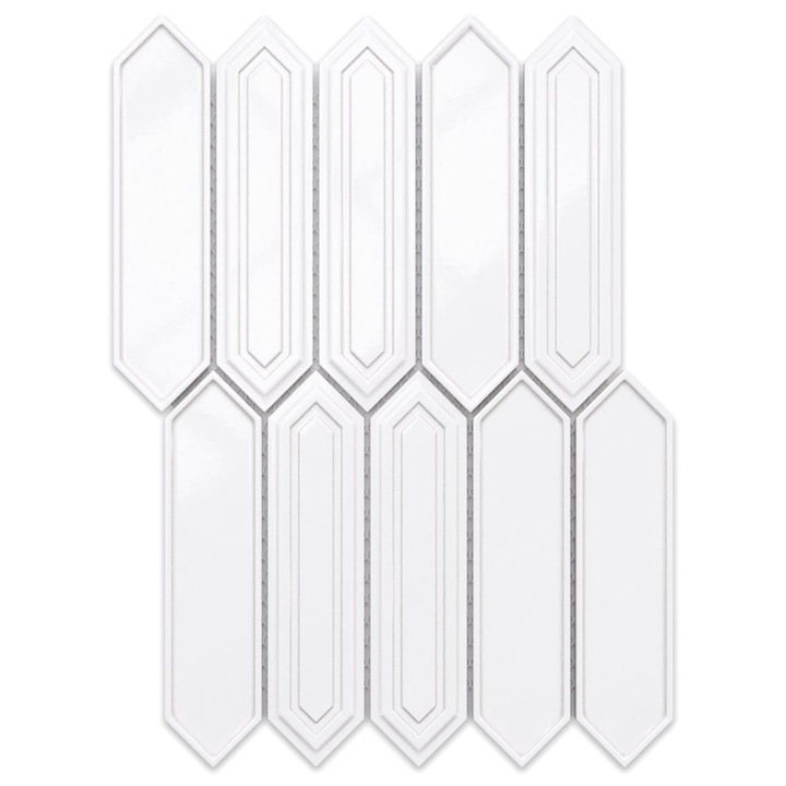 Mozaic ceramic Vertigo, ILCOM, gri lucios, 35x25.5cm, 7mm grosime