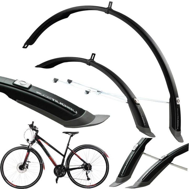 UBIQUIT kerékpár sárvédő 28", 50mm, fekete, szett