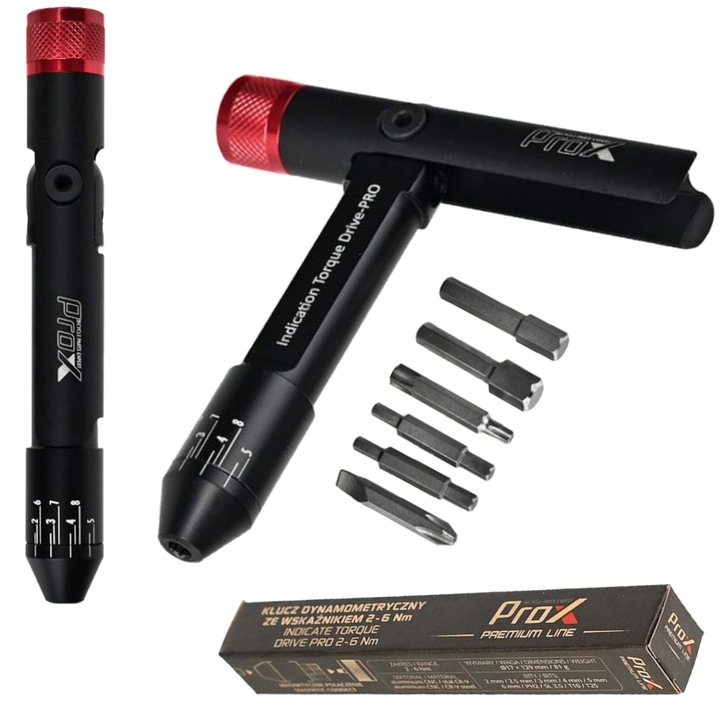 Állítható nyomatékkulcs, PROX, Premium Line 2-6Nm, 7 darabos, kompakt, alumínium, 17x129mm