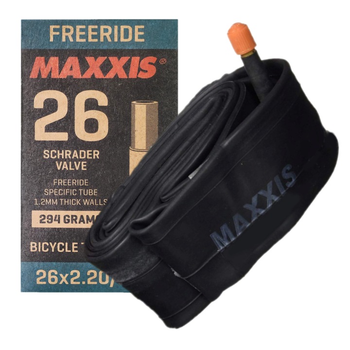 Camera roată bicicletă MAXXIS Freeride, 26x2.20/2.50, AV 48mm, perete de 1.2mm, rezistent la perforare