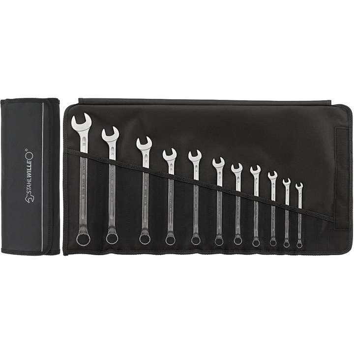 Stahlwille laposvégű villáskulcs készlet, 17 darabos, 6x22 mm, hosszú