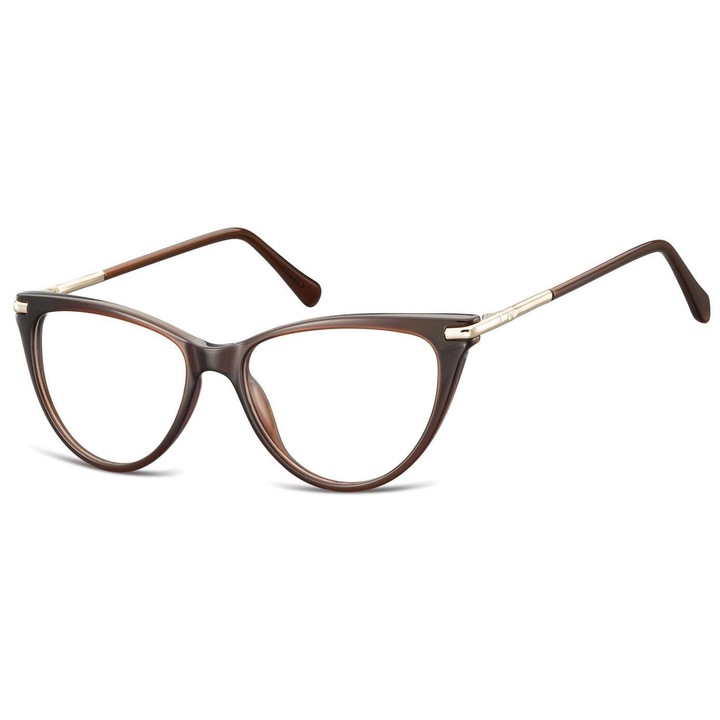 Ochelari de vedere dama Sunoptic AC1D cat eye maro inchis 53x16x140mm
