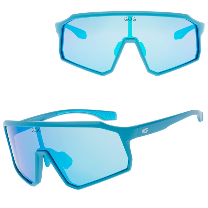 Ochelari sportivi GOG Bingo, anti-UV, lentile albastre, rame mata, dimensiuni 12.9x5.9cm