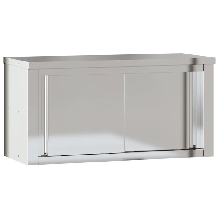 Mobilier bucatarie, vidaXL, suspsendat, usi glisante, inox, argintiu