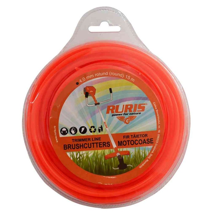 RURIS trimmer huzal, 4,0 mm (kerek), 15 m