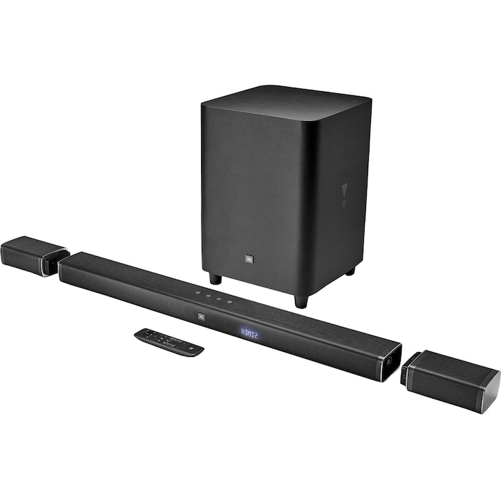 Soundbar JBL BAR 5.1, Bluetooth, Subwoofer Wireless, Dolby Digital, HDMI ARC, 510W, Черен