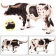 Figurina model taur plastic alb si maro, 16x6x8cm