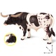 Figurina model taur plastic alb si maro, 16x6x8cm