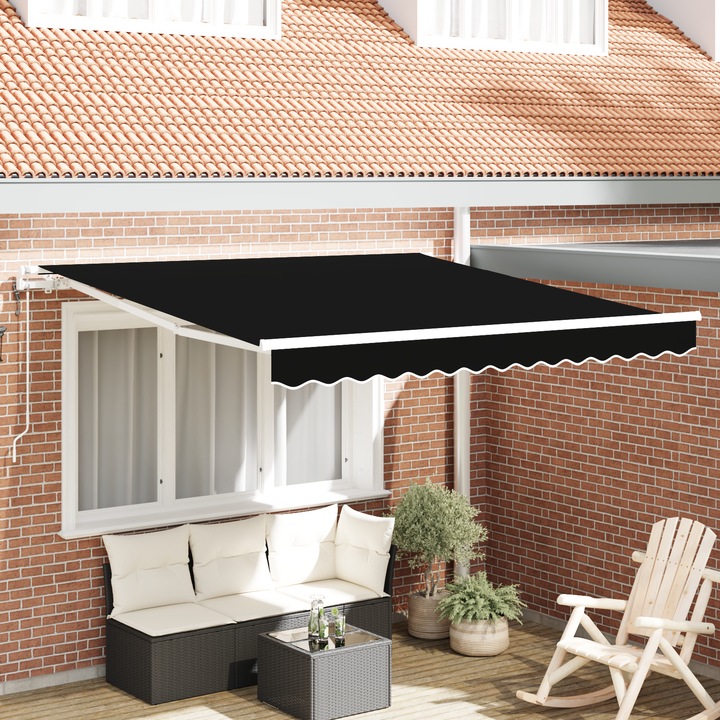 Copertina automata retractabila vidaXL negru 300x250cm