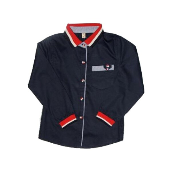 Camasa baieti, eleganta bumbac, 6 ani Angel, guler polo, scoala, serbare albastru