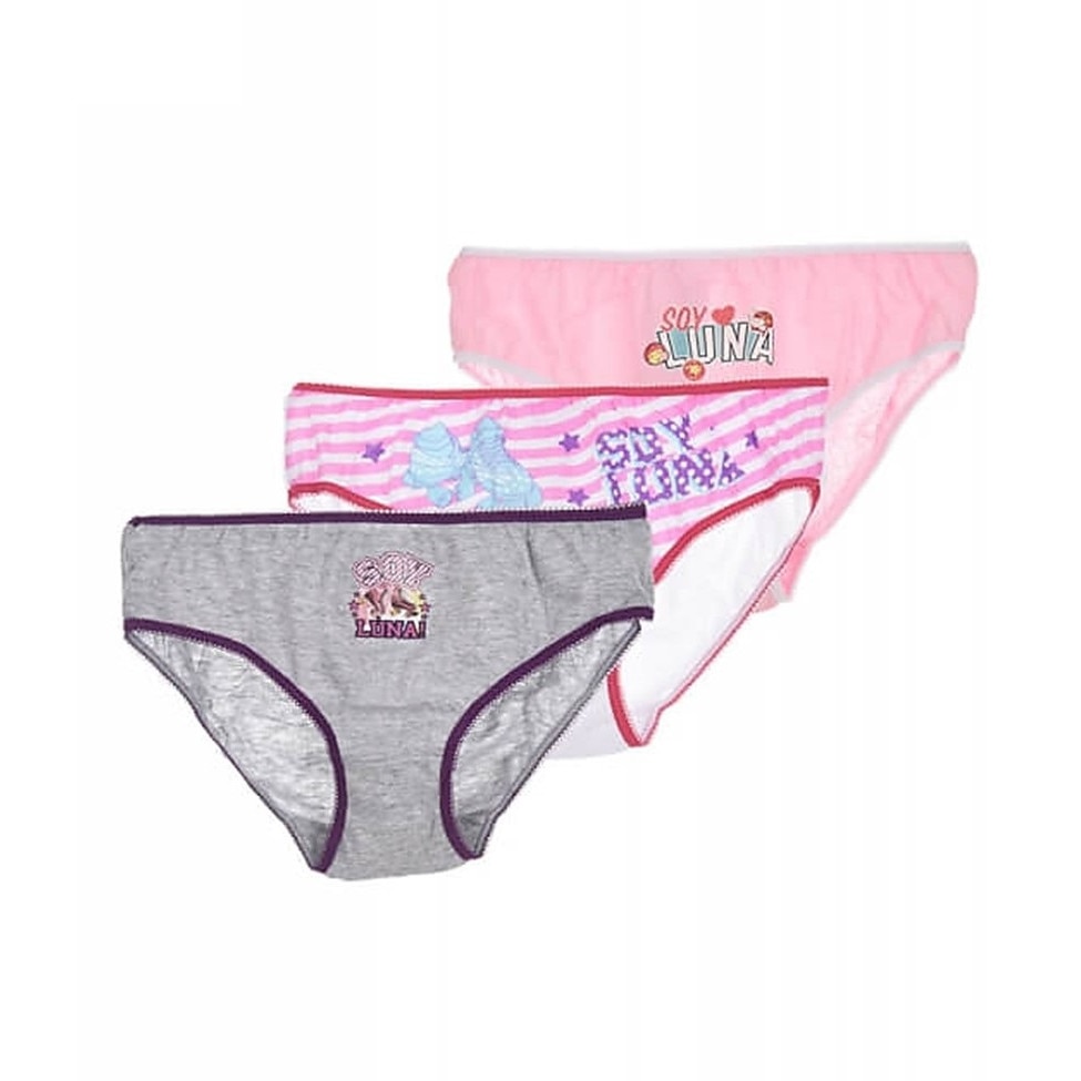 Set 3 perechi chilotei, fete, Disney, Soy Luna, Roz/Alb/Gri