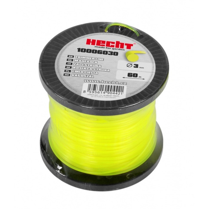 Rola cu fir rotund HECHT 10006030 - 3 mm X 60 m, pentru motocoase