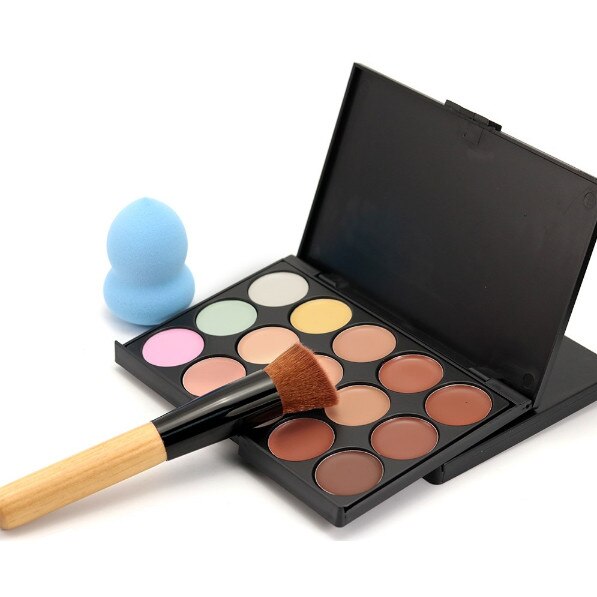 Trusa 15 Culori Concealer 3D Radiance + Aplicator Concealer Para + Pensula Machiaj sheer foundation