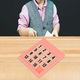 Puzzle numere glisante 15, joc educativ, roz, 16cmx1cmx13.5cm