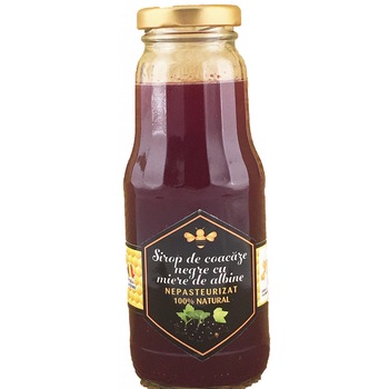 Sirop de coacaze negre cu miere de albine 300 ml nepasteurizat natural Sirop de coacaze negre cu miere de albine 300 ml nepasteurizat natural