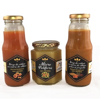 Pachet Imunitate - 1 sirop catina 300ml , 1 sirop catina, polen si propolis 300 ml, 1 miere poliflora propolizata 400 g Pachet Imunitate - 1 sirop catina 300ml , 1 sirop catina, polen si propolis 300 ml, 1 miere poliflora propolizata 400 g