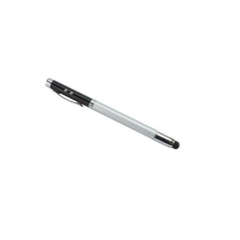 Touch Pen Telescopic cu Laser si Lanterna, Negru-Argintiu Touch Pen Telescopic cu Laser si Lanterna, Negru-Argintiu
