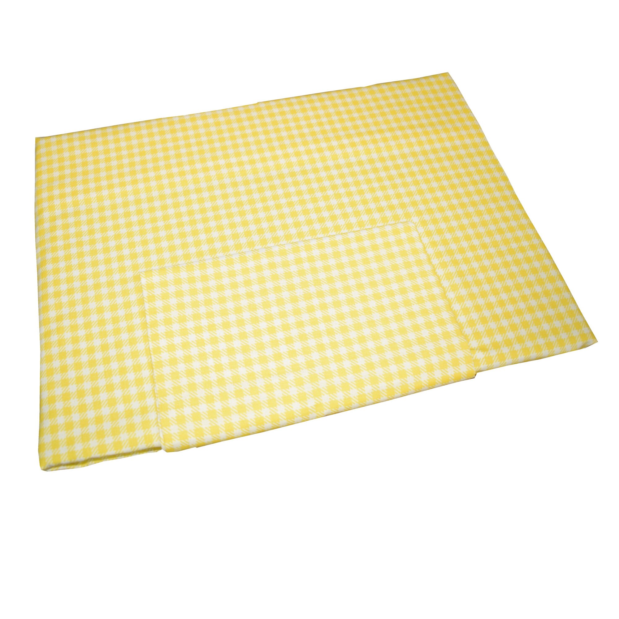 Lenjerie patut bumbac 100%, 3 piese, patratele, galben