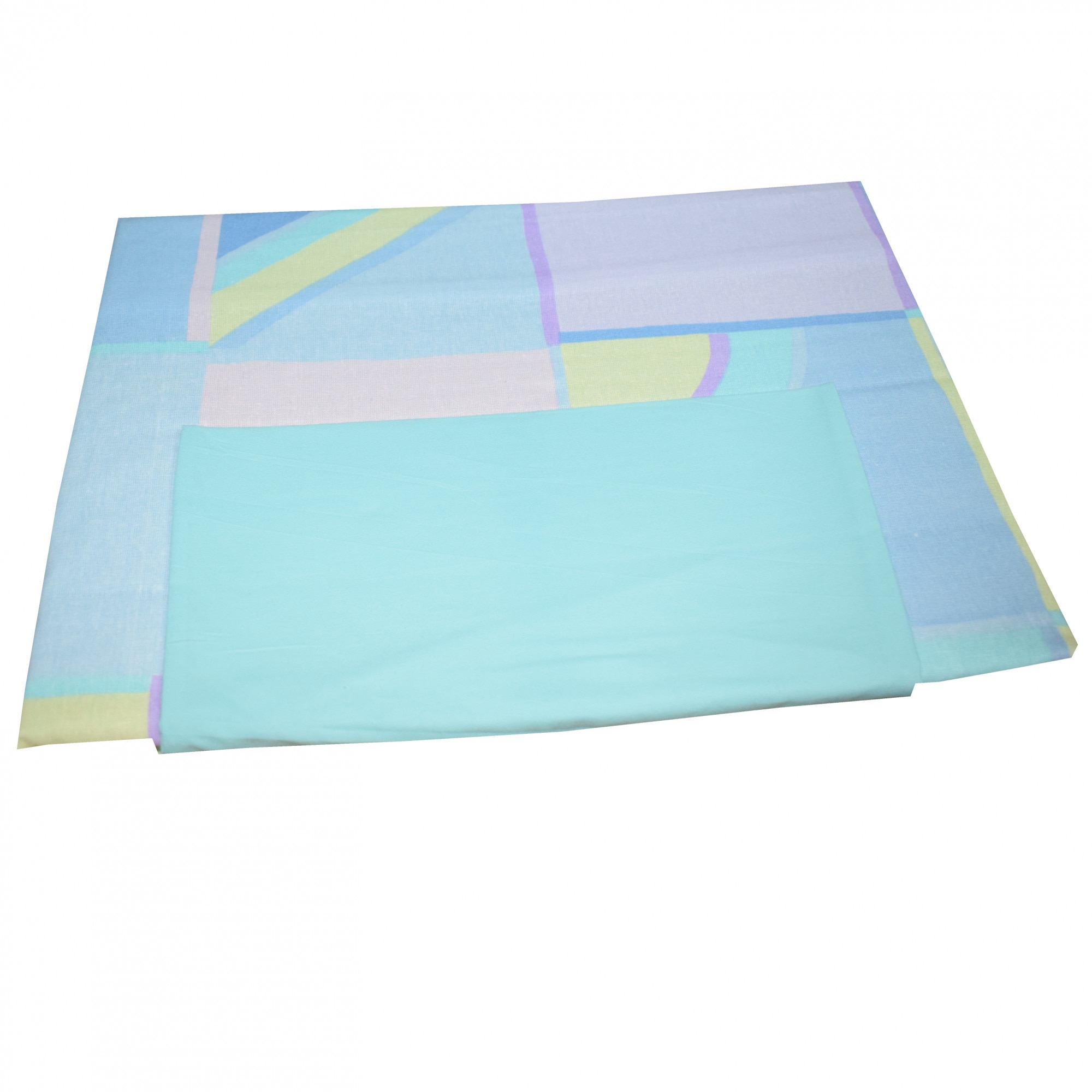 Lenjerie patut bumbac 100%, 3 piese, geometric, multicolor