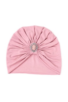 Turban roz prafuit cu brosa camee, detasabila Turban roz prafuit cu brosa camee, detasabila