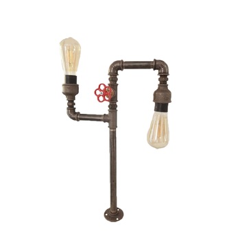 Lampa de birou din teava neagra Double Edison Lamp Lampa de birou din teava neagra Double Edison Lamp