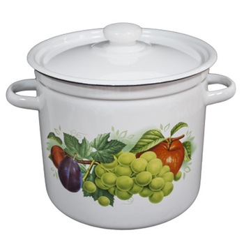 Oala emailata cu capac NOVOMOSKOVSK 5,5L decor DARI LETA Oala emailata cu capac NOVOMOSKOVSK 5,5L decor DARI LETA