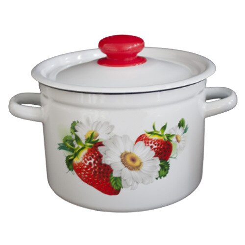 Oala emailata cu capac NOVOMOSKOVSK 9L decor VIKTORIA