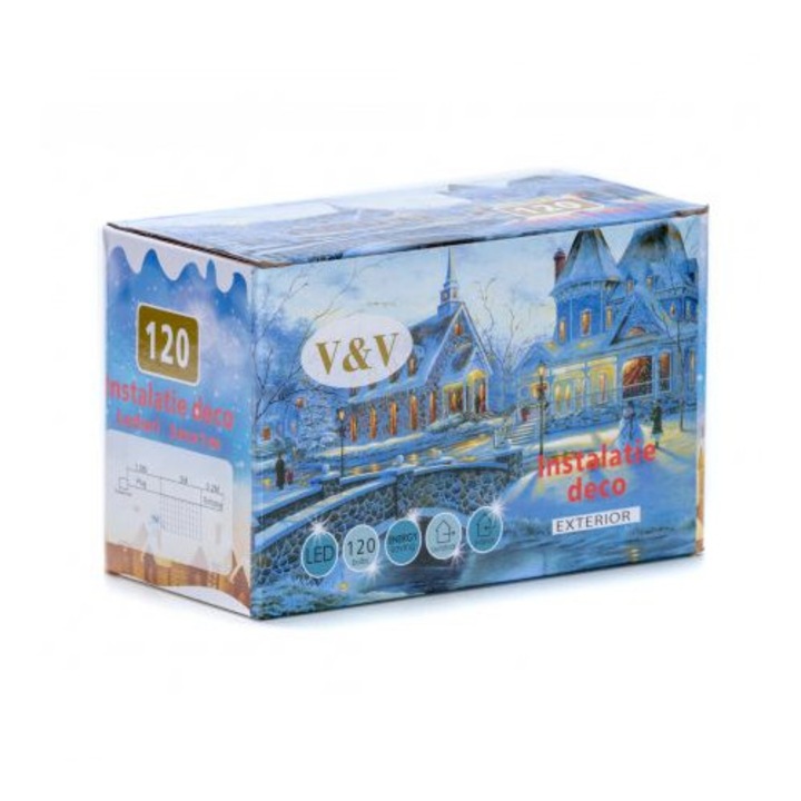 Karácsonyi fényfüggöny 3 m / 1 m, 120 LED, meleg fehér 9013 WW