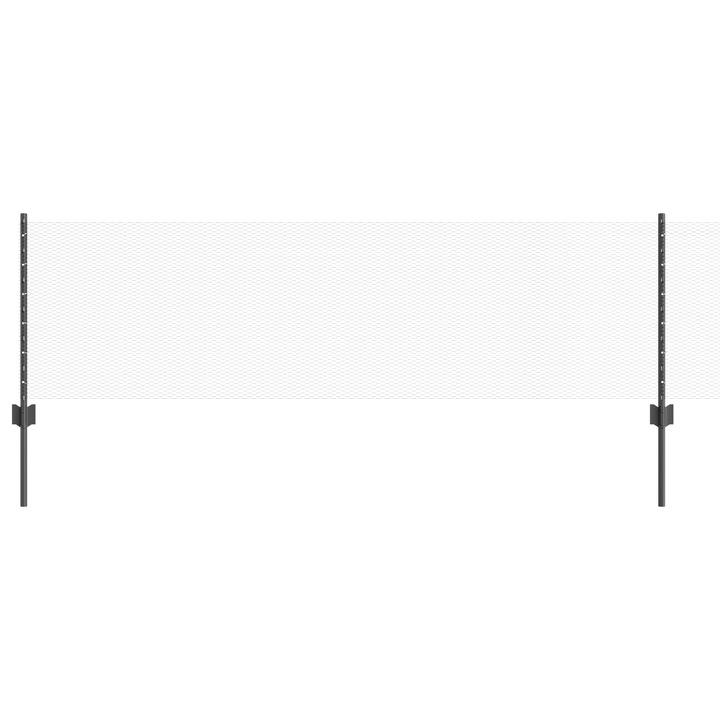 Set posturi de gard vidaXL, 11 buc, U-Channel Gri, 60 cm, Otel, 10.46 kg