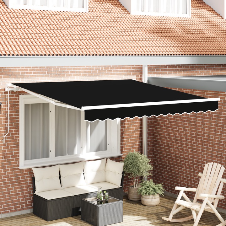 Copertina retractabila manuala neagra 300x250 cm