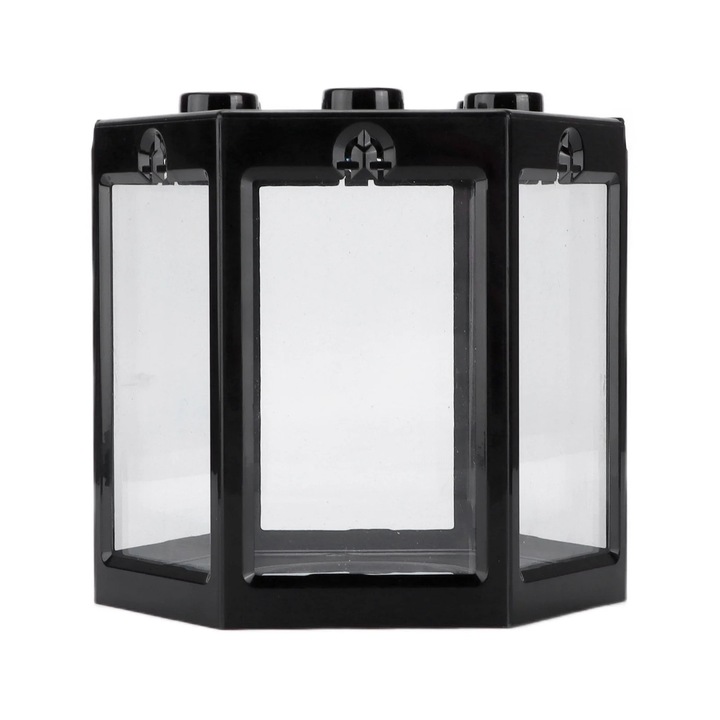Acvariu mic hexagonal, plastic, portabil, 12x10.5x11cm